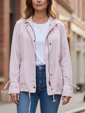 HINGE Light Pink 100% Lyocell Soft bomber spring jacket size S